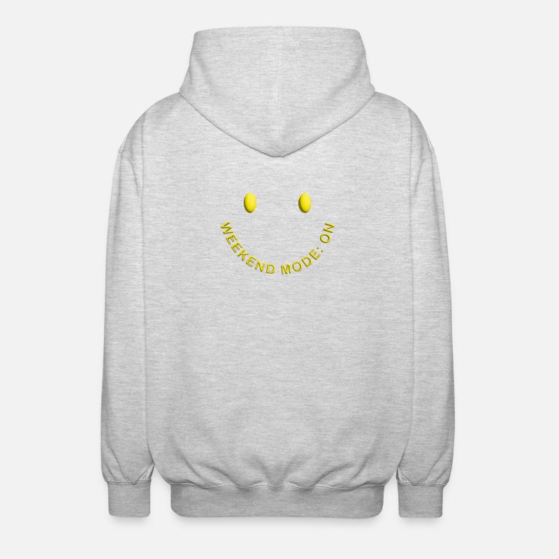 Weekend Mode ON Gute Laune Smile - Unisex Kapuzenjacke - Hellgrau meliert