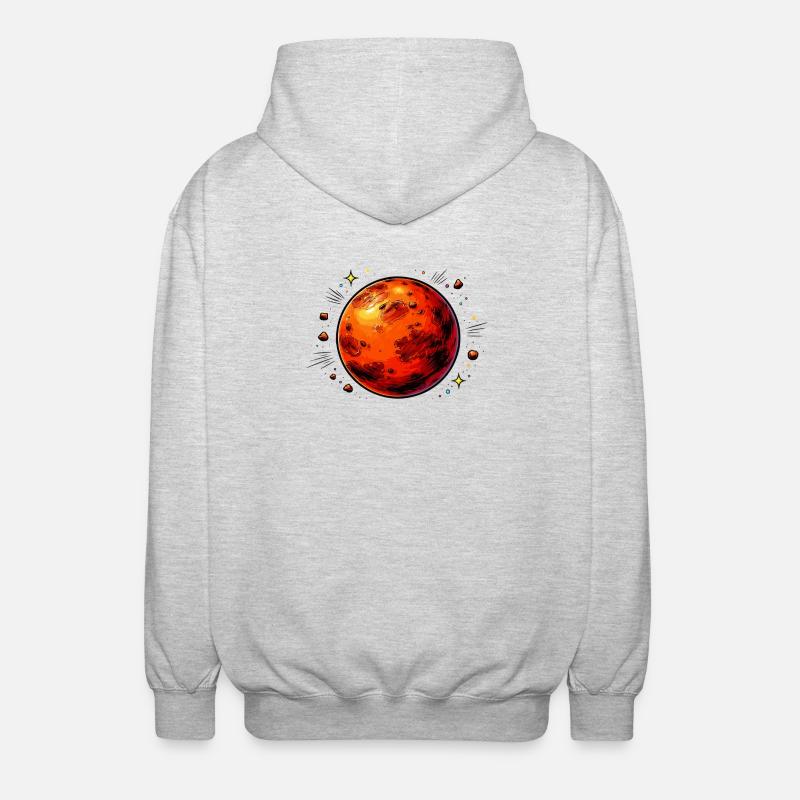 Planète rouge Mars - Veste à capuche unisexe - gris clair chiné