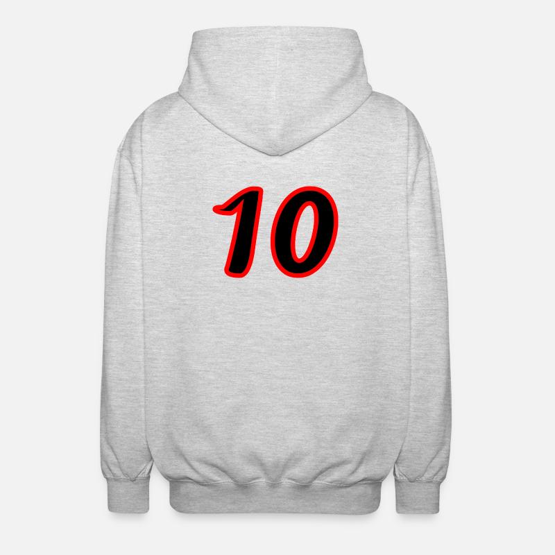 10. 10 ANS. 10e ANNIVERSAIRE. ANNIVERSAIRE 10 ANS. - Veste à capuche unisexe - gris clair chiné