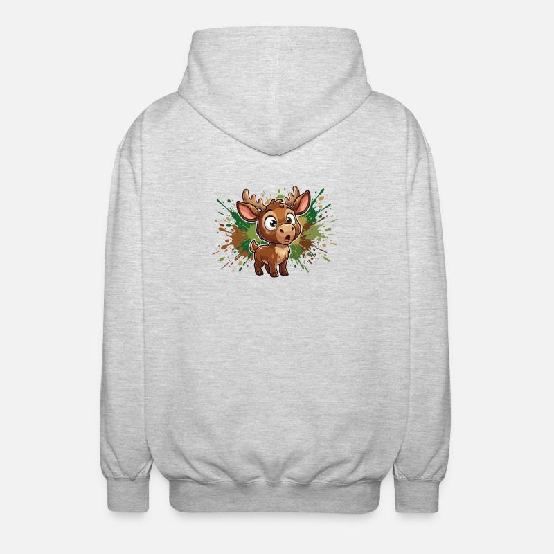 Mignonne design d’éclaboussures de rennes - Veste à capuche unisexe - gris clair chiné