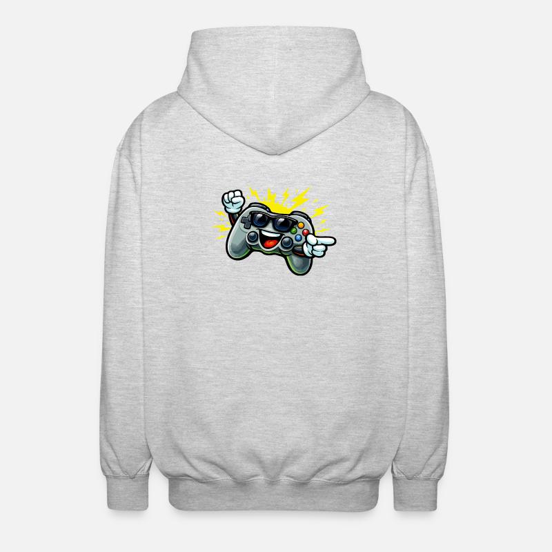 Retro Controller Fun - Unisex Hooded Jacket - light heather grey