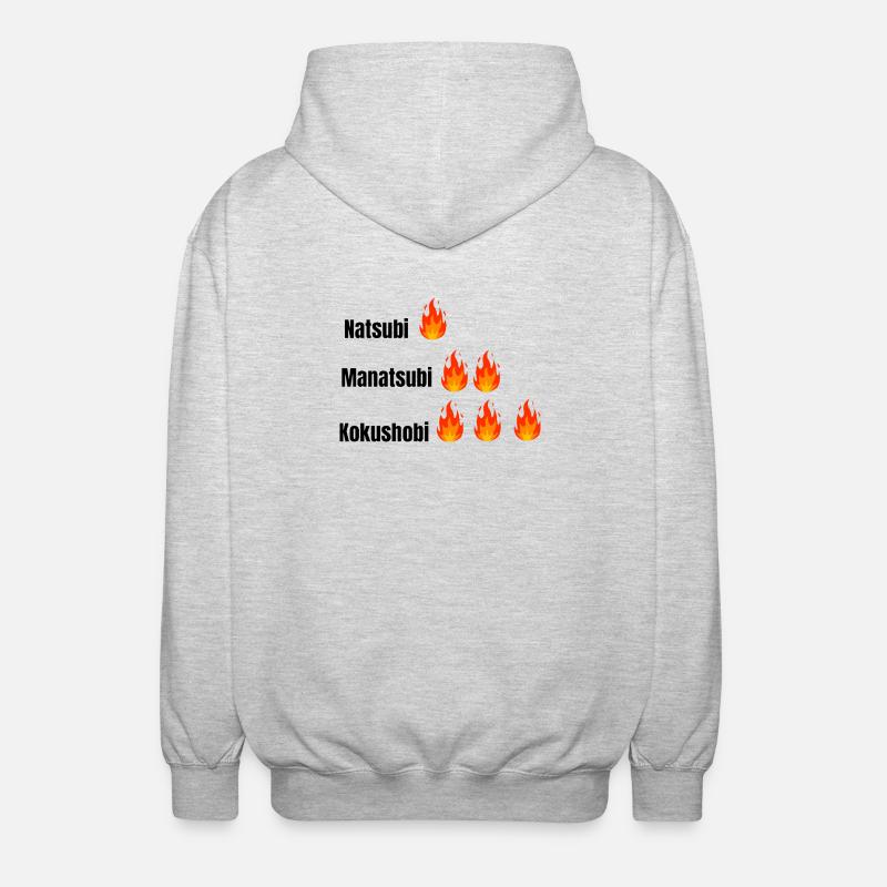 Three Layers Flame Typography - Unisex Hooded Jacket - light heather grey