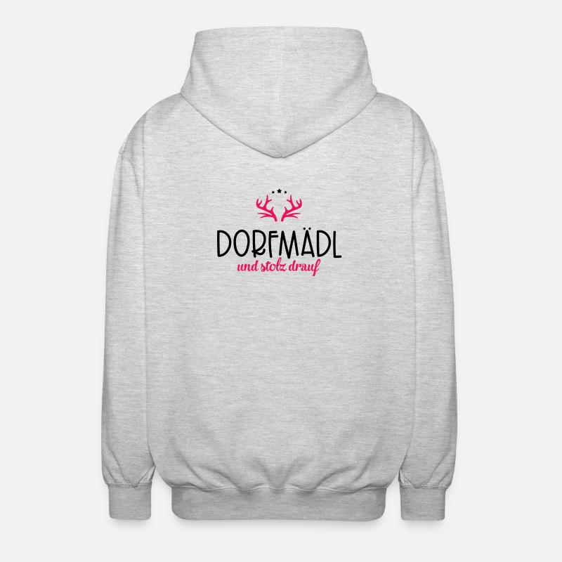 Dorfmädl - Unisex Kapuzenjacke - Hellgrau meliert