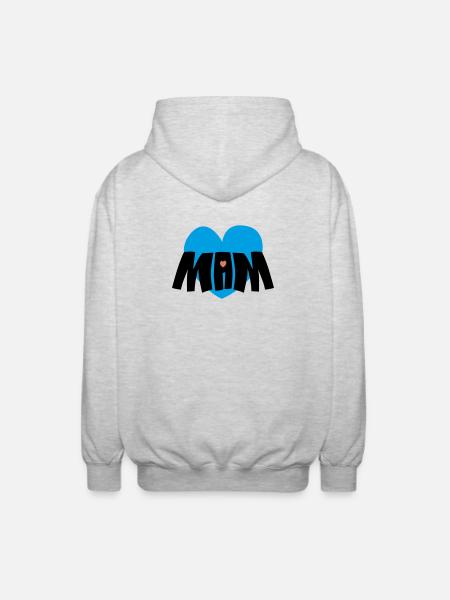 Mom heart - Unisex Hooded Jacket - light heather grey