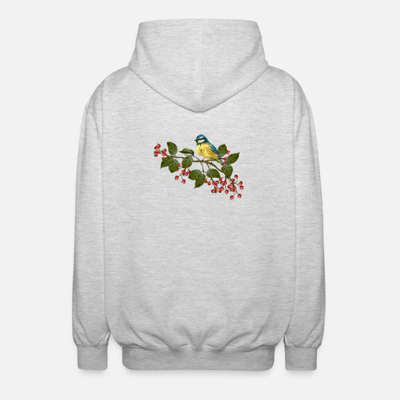 Bunter Vogel - Unisex Kapuzenjacke - Hellgrau meliert