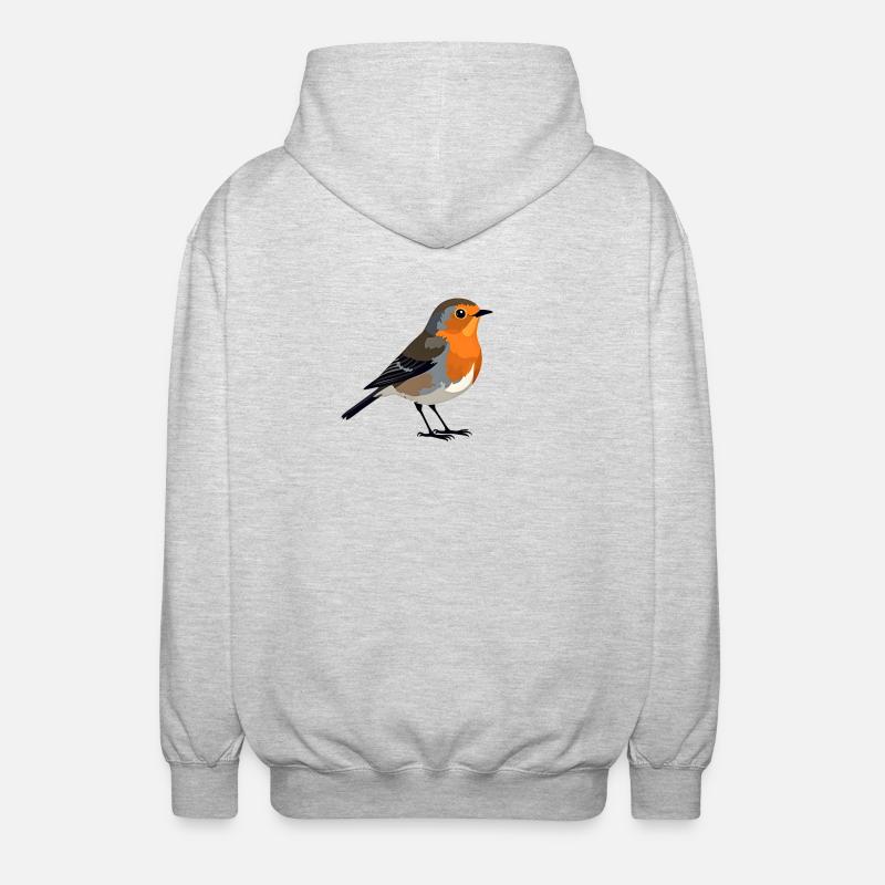 rouge-gorge - Veste à capuche unisexe - gris clair chiné