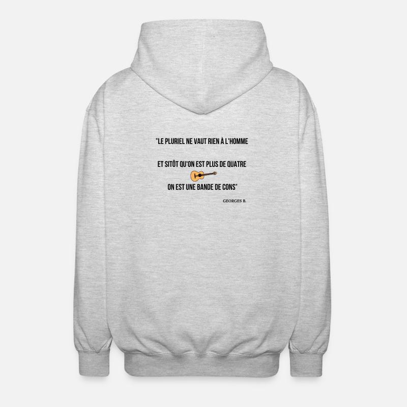 Sitôt qu'on est plus de 4... - Veste à capuche unisexe - gris clair chiné