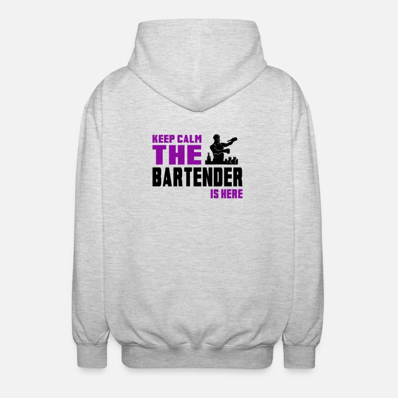 Keep calm bartender design - Unisex Hooded Jacket - light heather grey