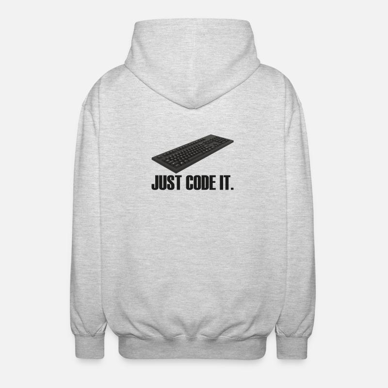 Just Code it - Unisex Kapuzenjacke - Hellgrau meliert
