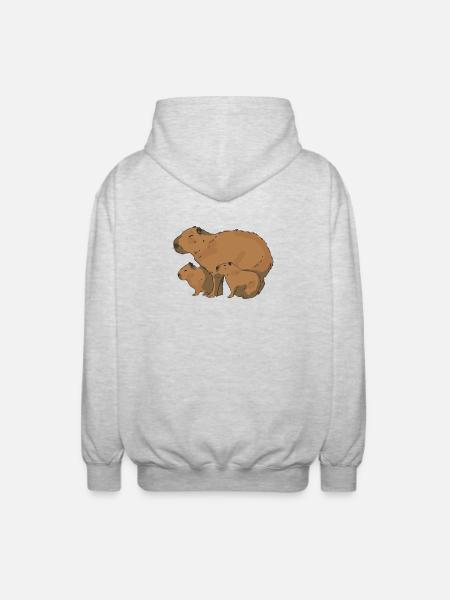 Capybara Family Capybara - Unisex Hooded Jacket - light heather grey