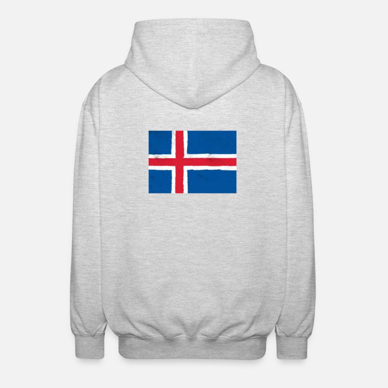 Drapeau de l’Islande - Veste à capuche unisexe - gris clair chiné