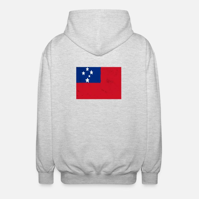 Drapeau des Samoa - Veste à capuche unisexe - gris clair chiné