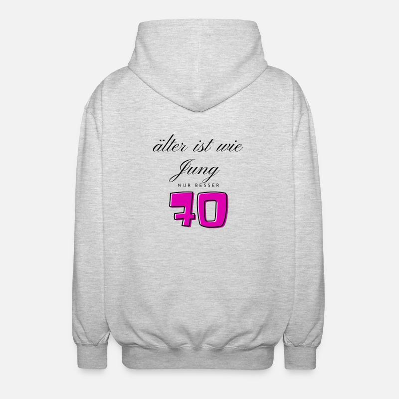 70e anniversaire - Veste à capuche unisexe - gris clair chiné