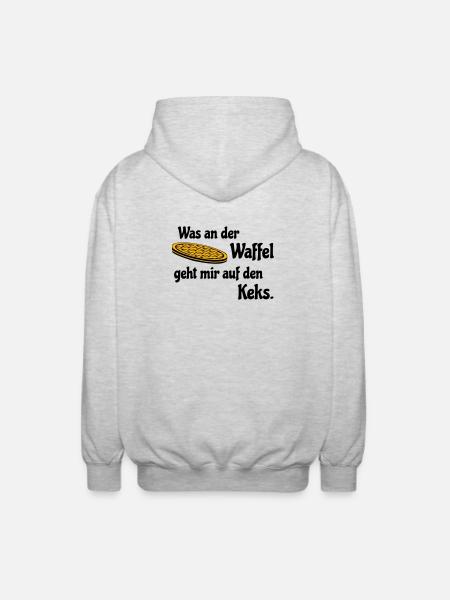 Waffel auf Keks - Unisex Kapuzenjacke - Hellgrau meliert