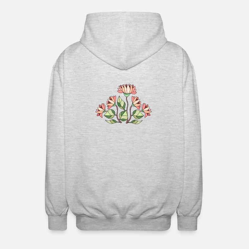 Fleur - Veste à capuche unisexe - gris clair chiné