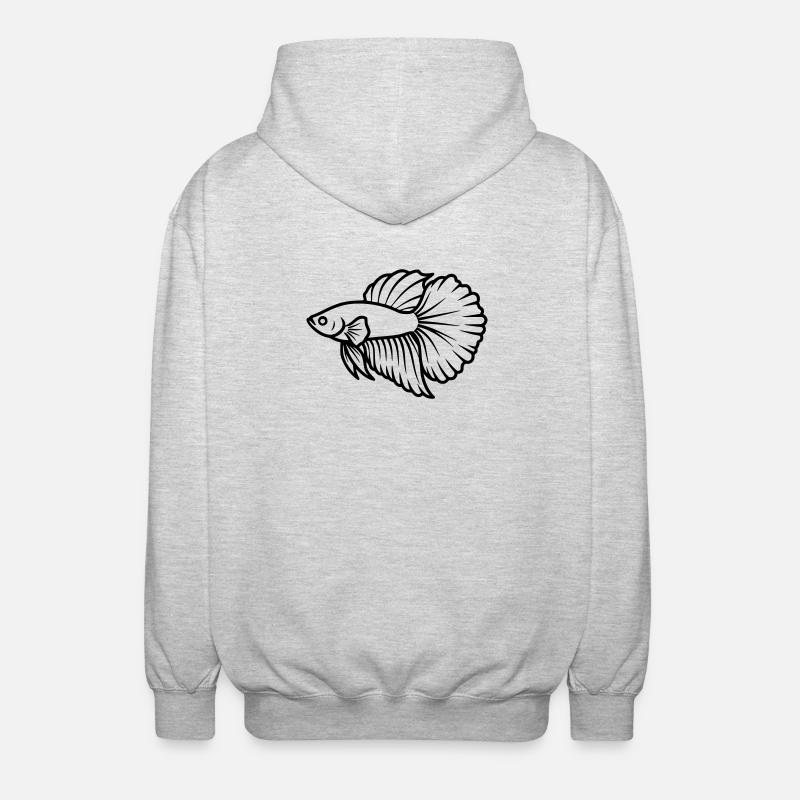 Kampffisch Betta Splendens Aquarium - Veste à capuche unisexe - gris clair chiné