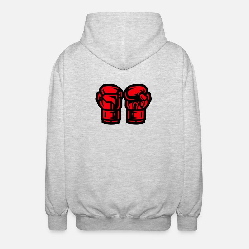 Boxhandschuhe Symbol Boxen - Unisex Kapuzenjacke - Hellgrau meliert