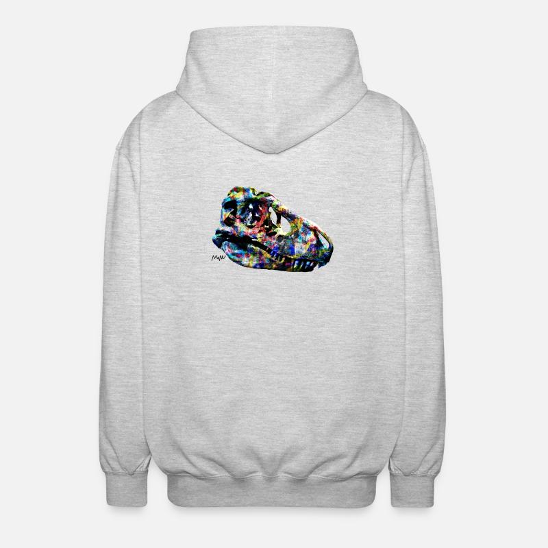 tarbosaurus - Unisex Hooded Jacket - light heather grey