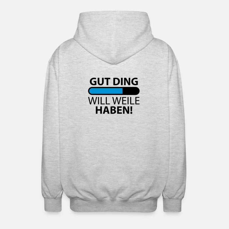 Gut Ding will Weile haben - Unisex Kapuzenjacke - Hellgrau meliert