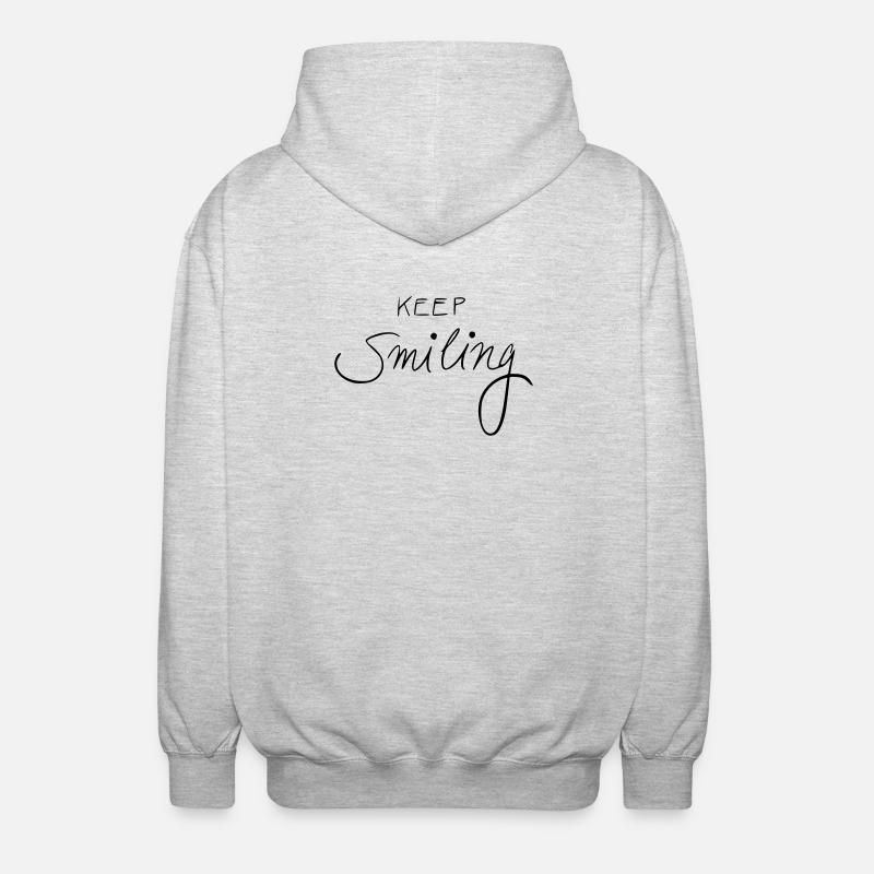 keep smiling - Unisex Hooded Jacket - light heather grey