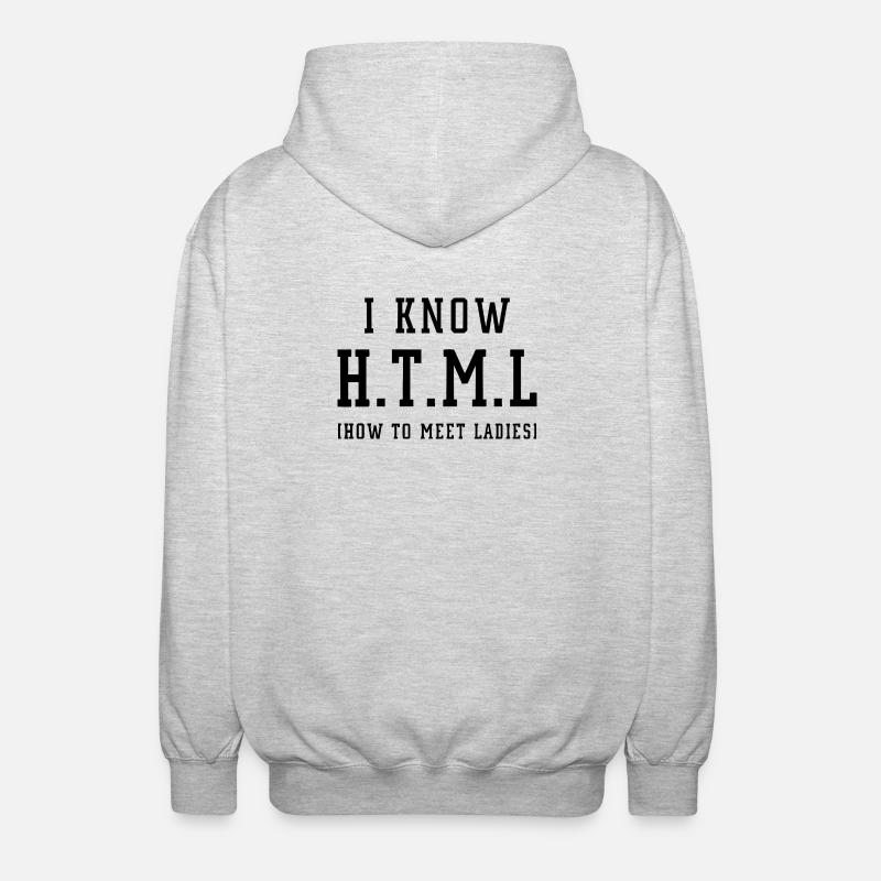Je connais le HTML - Veste à capuche unisexe - gris clair chiné