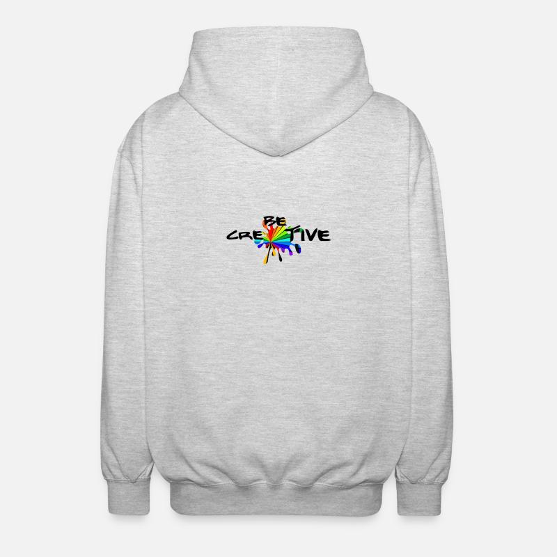 Be creative - Etre créatif - Veste à capuche unisexe - gris clair chiné