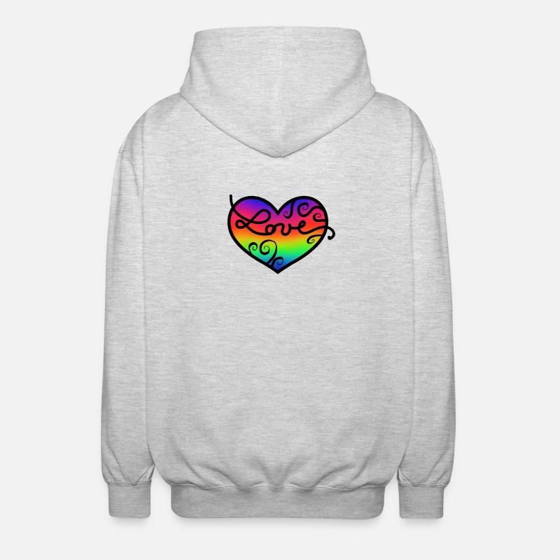 love - Veste à capuche unisexe - gris clair chiné