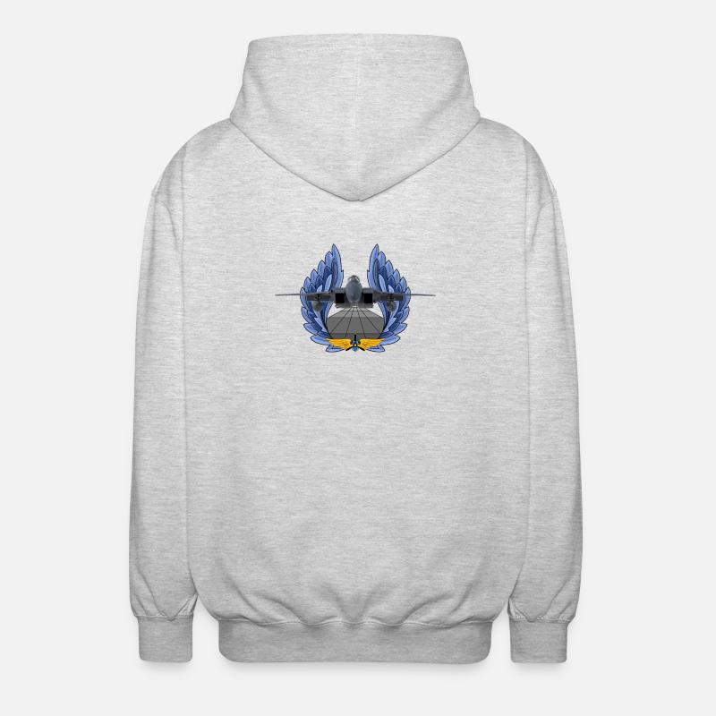 F-15 Eagle - Unisex Kapuzenjacke - Hellgrau meliert