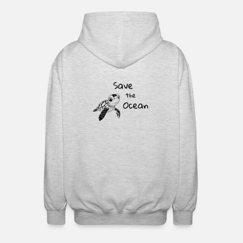 Reed Toad - Save the Ocean - Unisex Hooded Jacket - light heather grey
