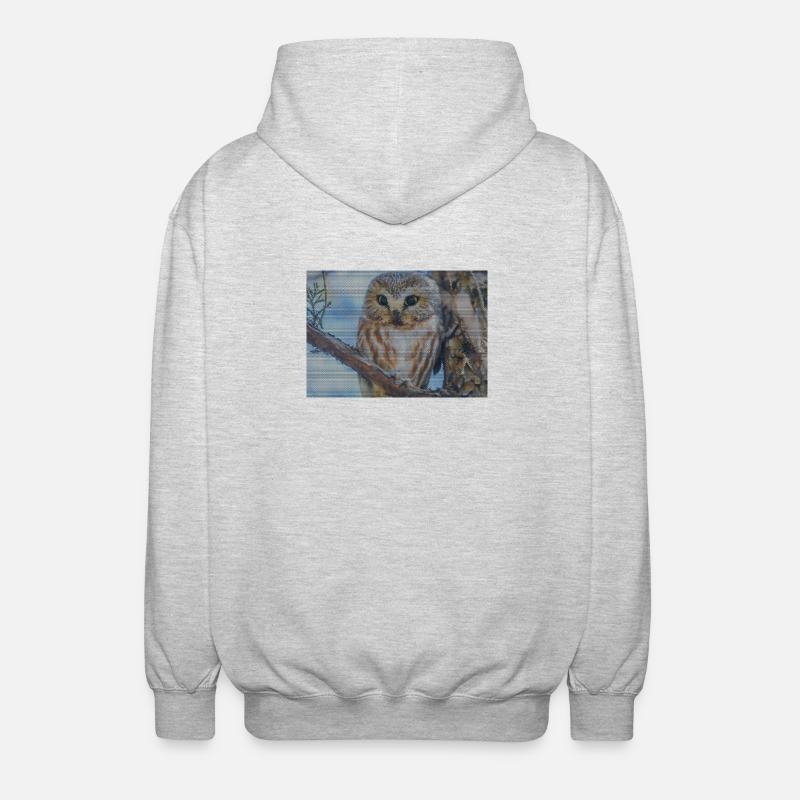 Abendwald Eulenblick - Veste à capuche unisexe - gris clair chiné