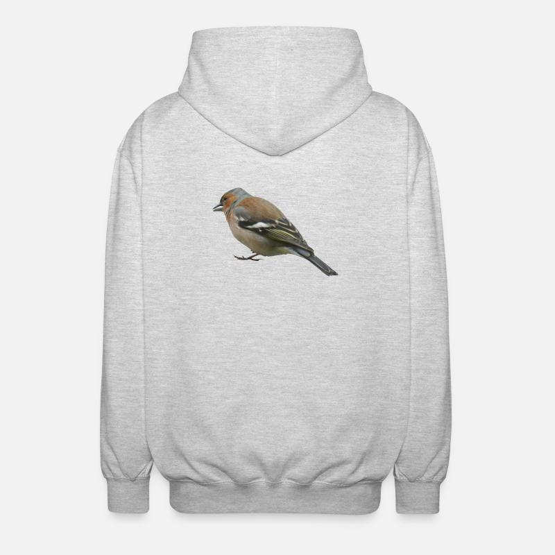 Chaffinch (side) - Unisex Hooded Jacket - light heather grey
