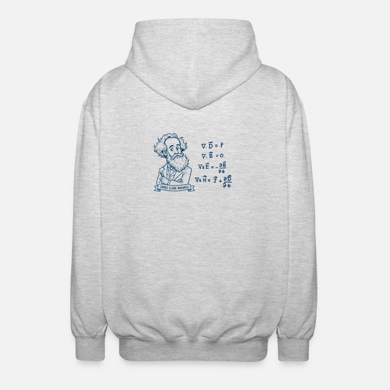 Maxwell and equations in blue - Unisex Hooded Jacket - light heather grey