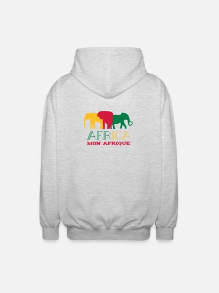 Africa Mon Afrique / Art / Design - Unisex Hooded Jacket - light heather grey