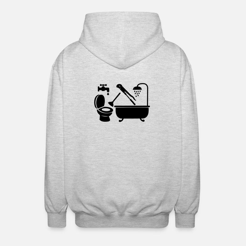 Logo Klempnerfirma - Unisex Kapuzenjacke - Hellgrau meliert