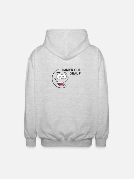 Immer gut drauf | smiley - Unisex Kapuzenjacke - Hellgrau meliert