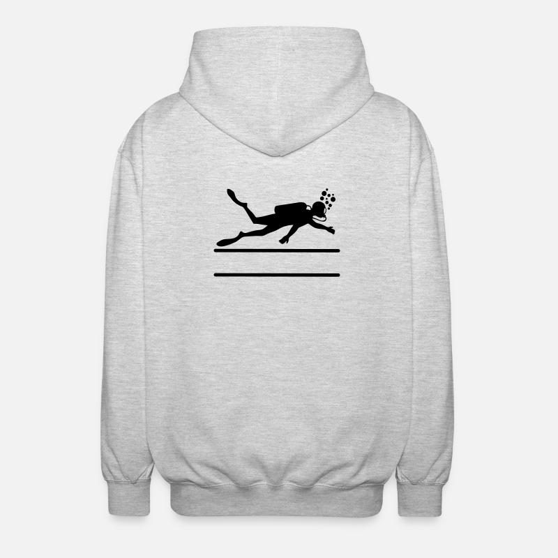 Logo sous-marin de plongeur - Veste à capuche unisexe - gris clair chiné