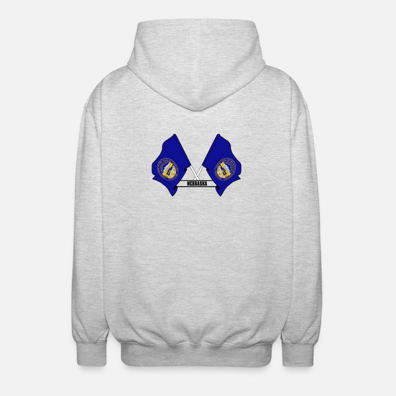 wee flags text NEBRASKA - Unisex Kapuzenjacke - Hellgrau meliert