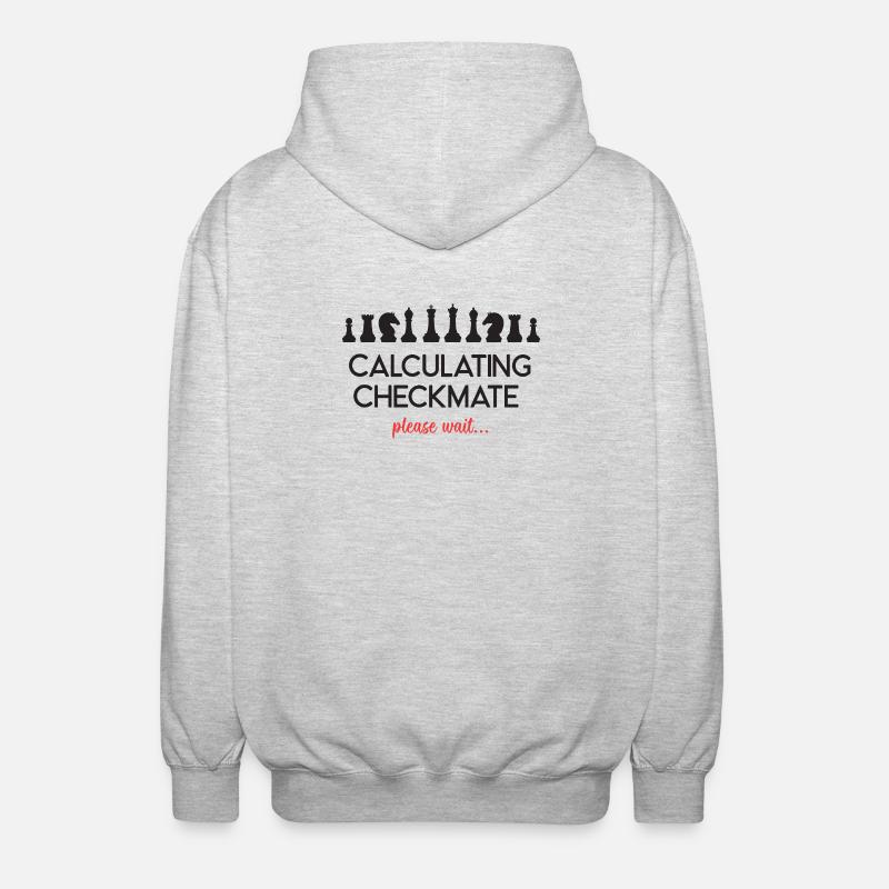 Schach - Schachmatt berechnen, bitte warten... - Unisex Kapuzenjacke - Hellgrau meliert