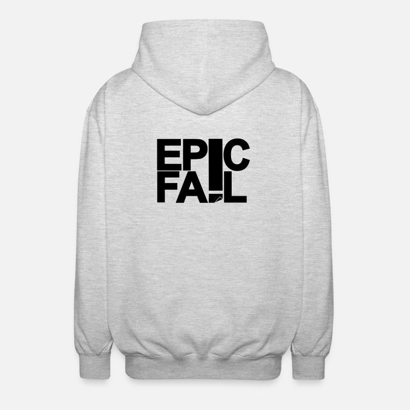 Epic Fail - Unisex Kapuzenjacke - Hellgrau meliert