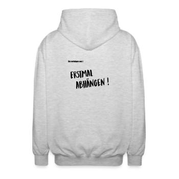 Abhaengen - Unisex Kapuzenjacke - Hellgrau meliert - Hinten - AI Model Male 185 light (185cm)