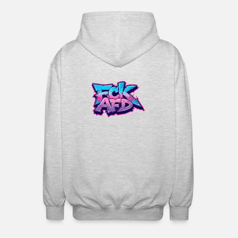 Graffiti Antifa Statement - Unisex Kapuzenjacke - Hellgrau meliert