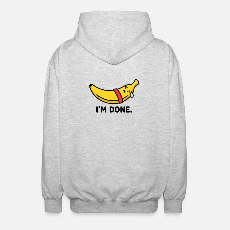 Das Workout Burnout Banana - Unisex Kapuzenjacke - Hellgrau meliert