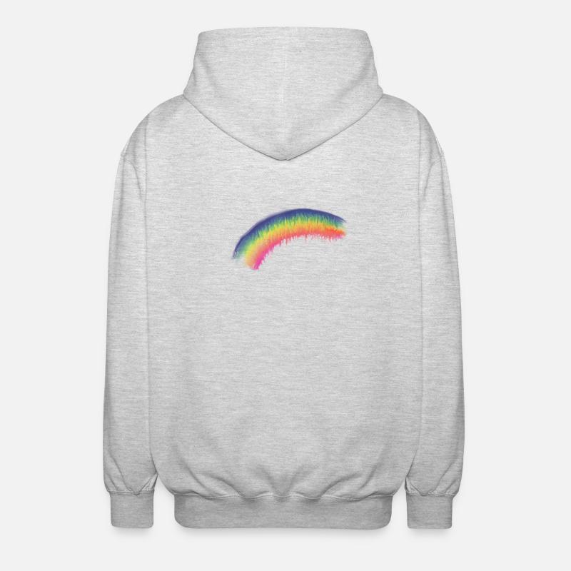 Regenbogen Pinselbogen - Unisex Kapuzenjacke - Hellgrau meliert