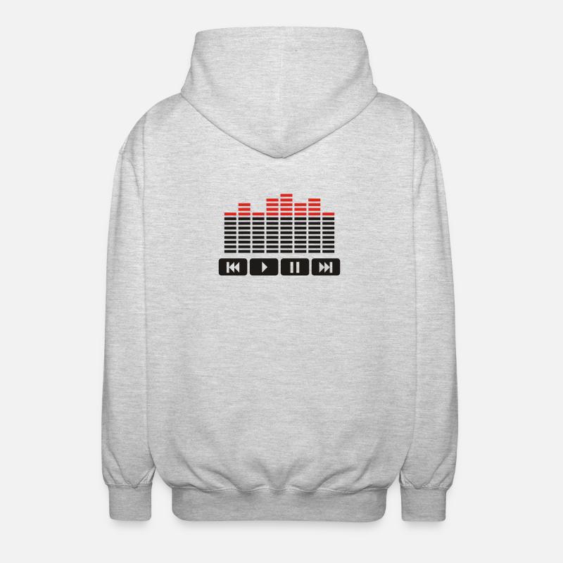 Equalizer audio player dj - Unisex Kapuzenjacke - Hellgrau meliert