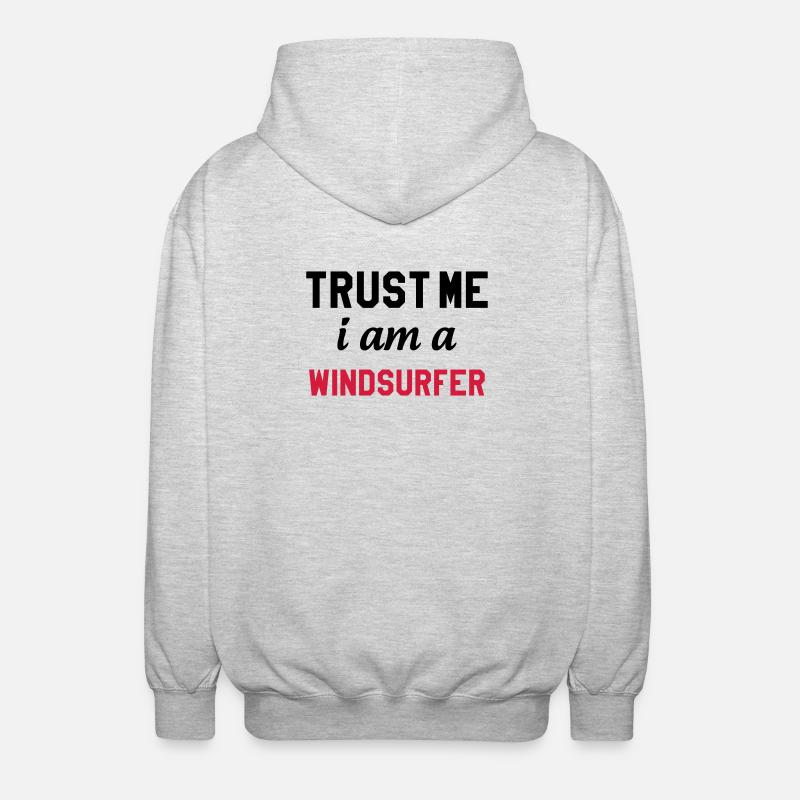 Windsurfen / Windsurfer / Windsurf / Windsurfing - Unisex Kapuzenjacke - Hellgrau meliert