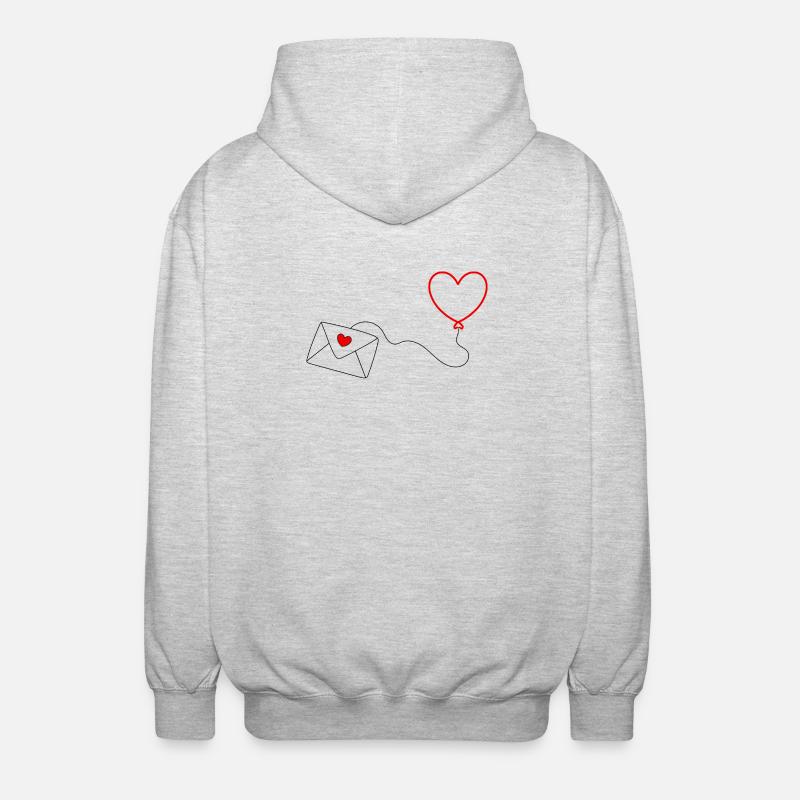 Saint-Valentin, Saint-Valentin, Saint-Valentin - Veste à capuche unisexe - gris clair chiné