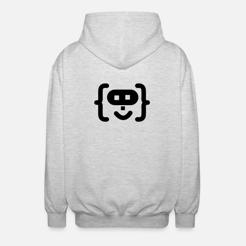 Hacker programmer code logo - Unisex Hooded Jacket - light heather grey