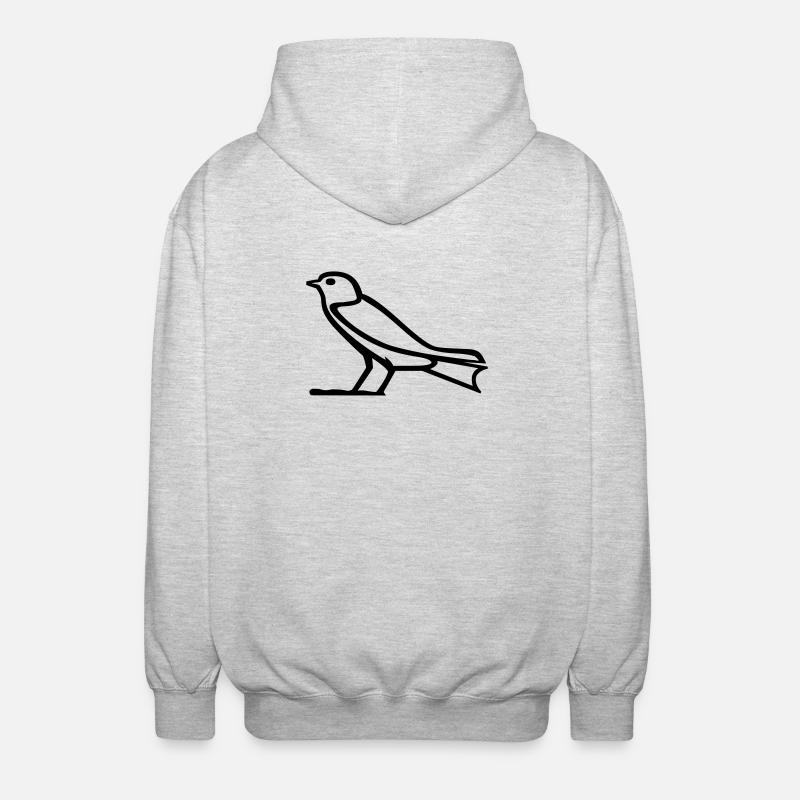 Hiéroglyphe d’oiseau - Veste à capuche unisexe - gris clair chiné