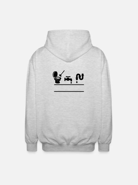 Clogged toilet, leaking faucet - Unisex Hooded Jacket - light heather grey