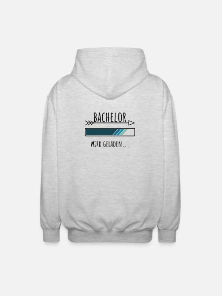 Bachelor Ausbildung Personalisierter Beruf Jungs - Unisex Kapuzenjacke - Hellgrau meliert